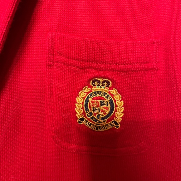 Raphael Lauren Blazer sweater great condition color red size L - Picture 5 of 9